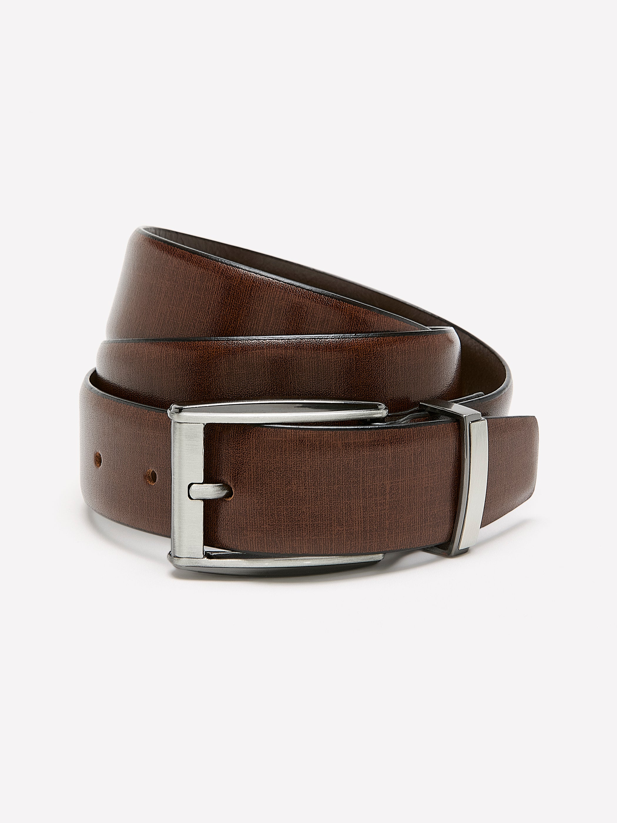 Textured Brown Leather Belt | RW&CO.
