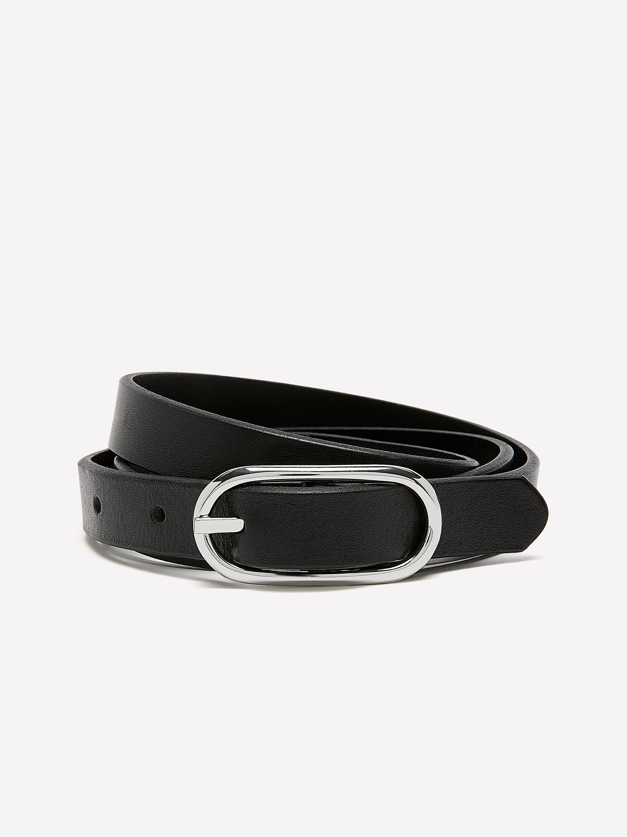 Thin Leather Belt with Oval Buckle | RW&CO.