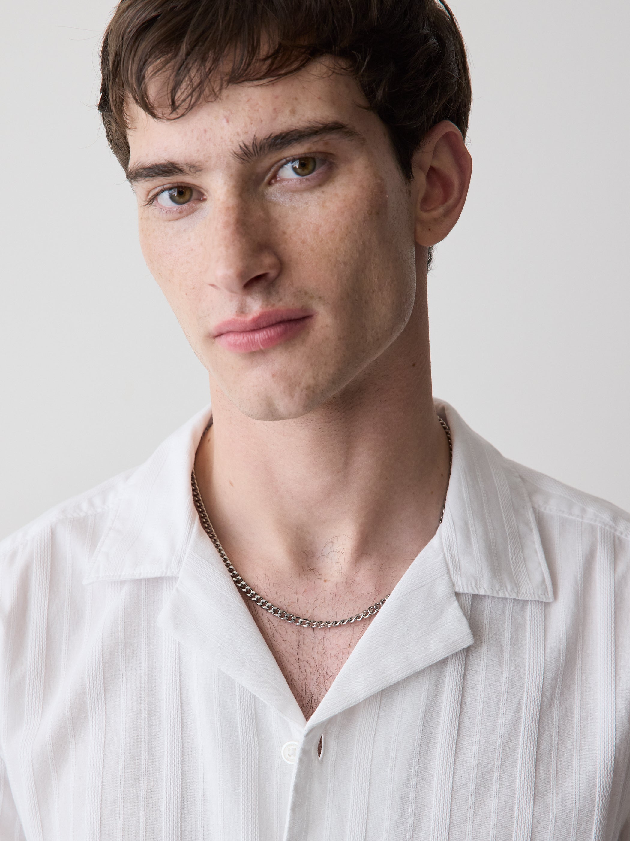 Collier Initial Homme En Acier Inoxydable : Chaîne Cubaine + Serpent, 2 En 1