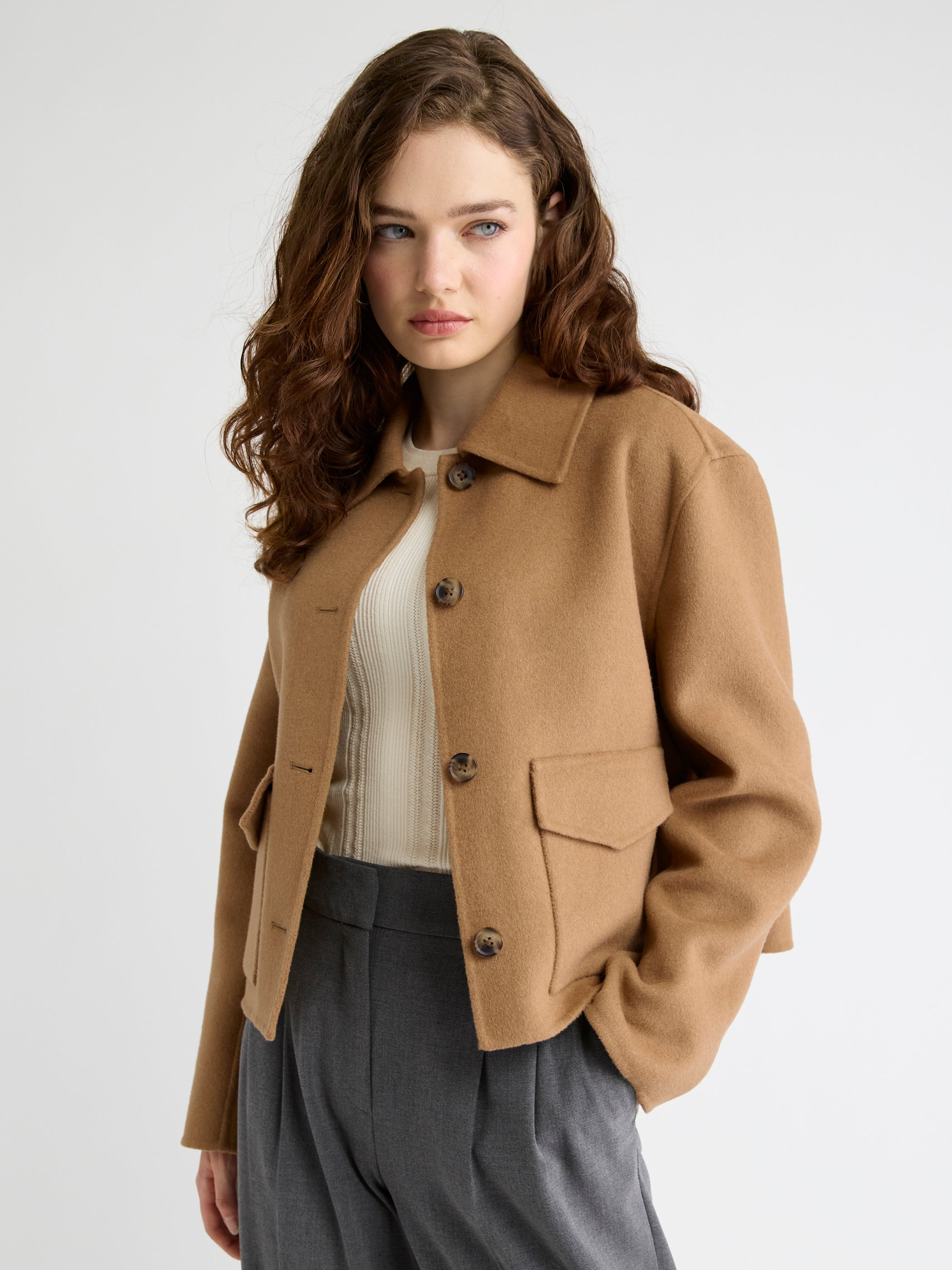 Wool-Blend Double-Face Worker Jacket | RW&CO.
