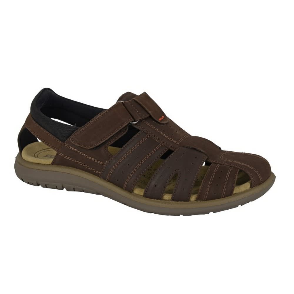 Roamers - Mens Leather Touch Fastening Sandals