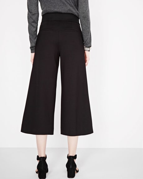 Cropped pull-on wide leg pant