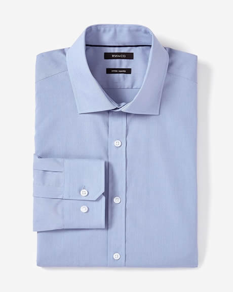 Fitted dress shirt in tonal stripe