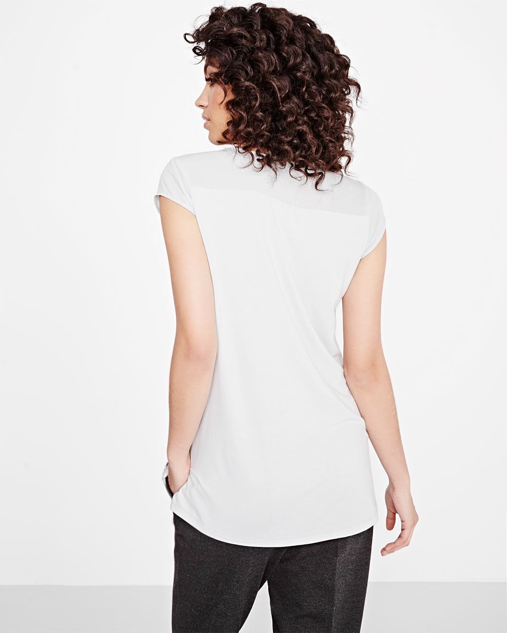 Mixed Media Printed VNeck Tshirt RW&CO.