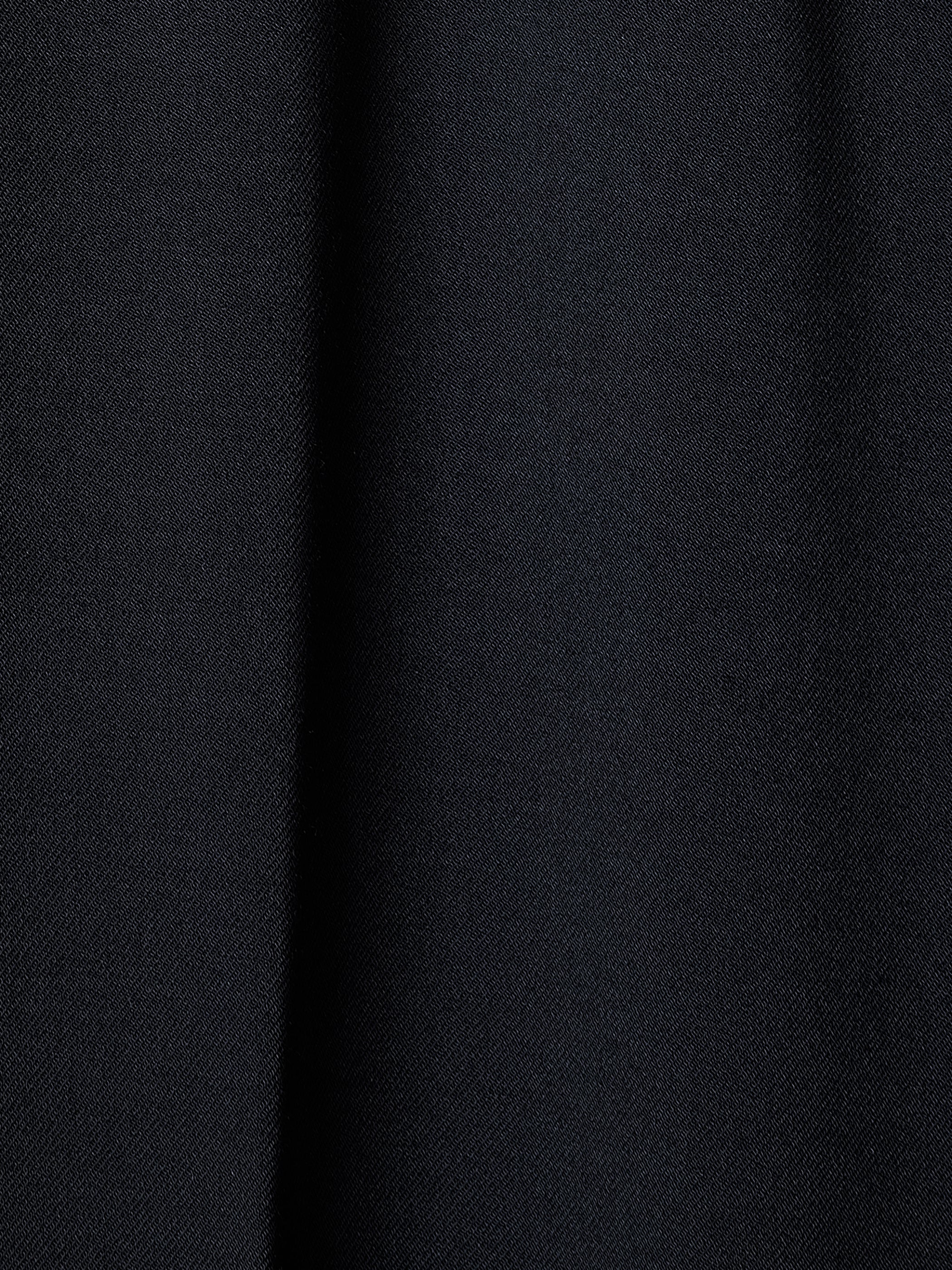 Black Mid-Rise Straight-Leg Cropped Pant