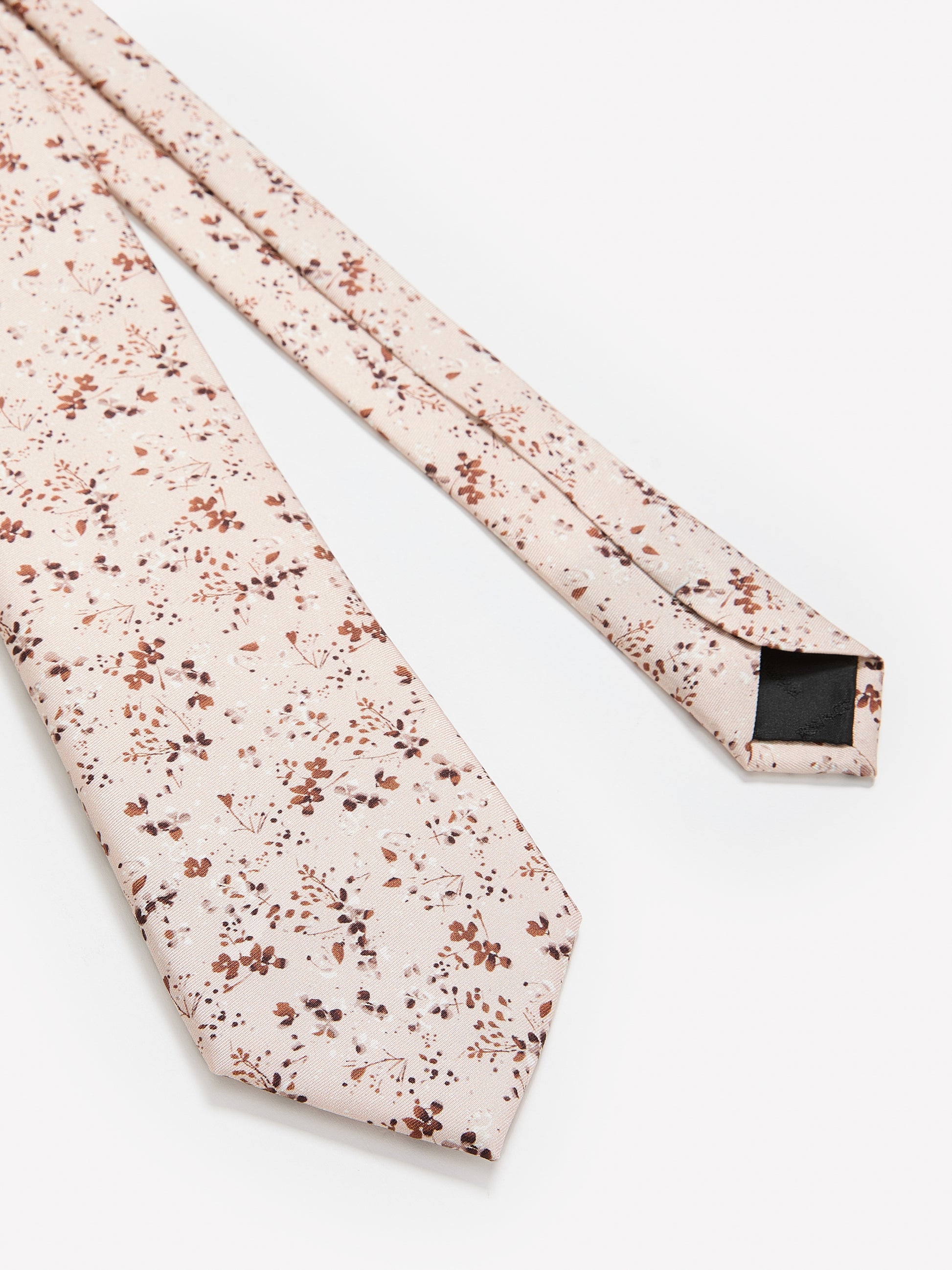 Pink Regular Tie with Floral Pattern