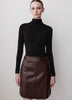Knit Pullover Fitted Stretch Viscose Mock Neck