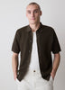Short-Sleeve Textured Shirt Sweater