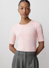 Fitted Cotton Modal Knit Pullover with Crew Neck