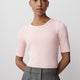 Fitted Cotton Modal Knit Pullover with Crew Neck