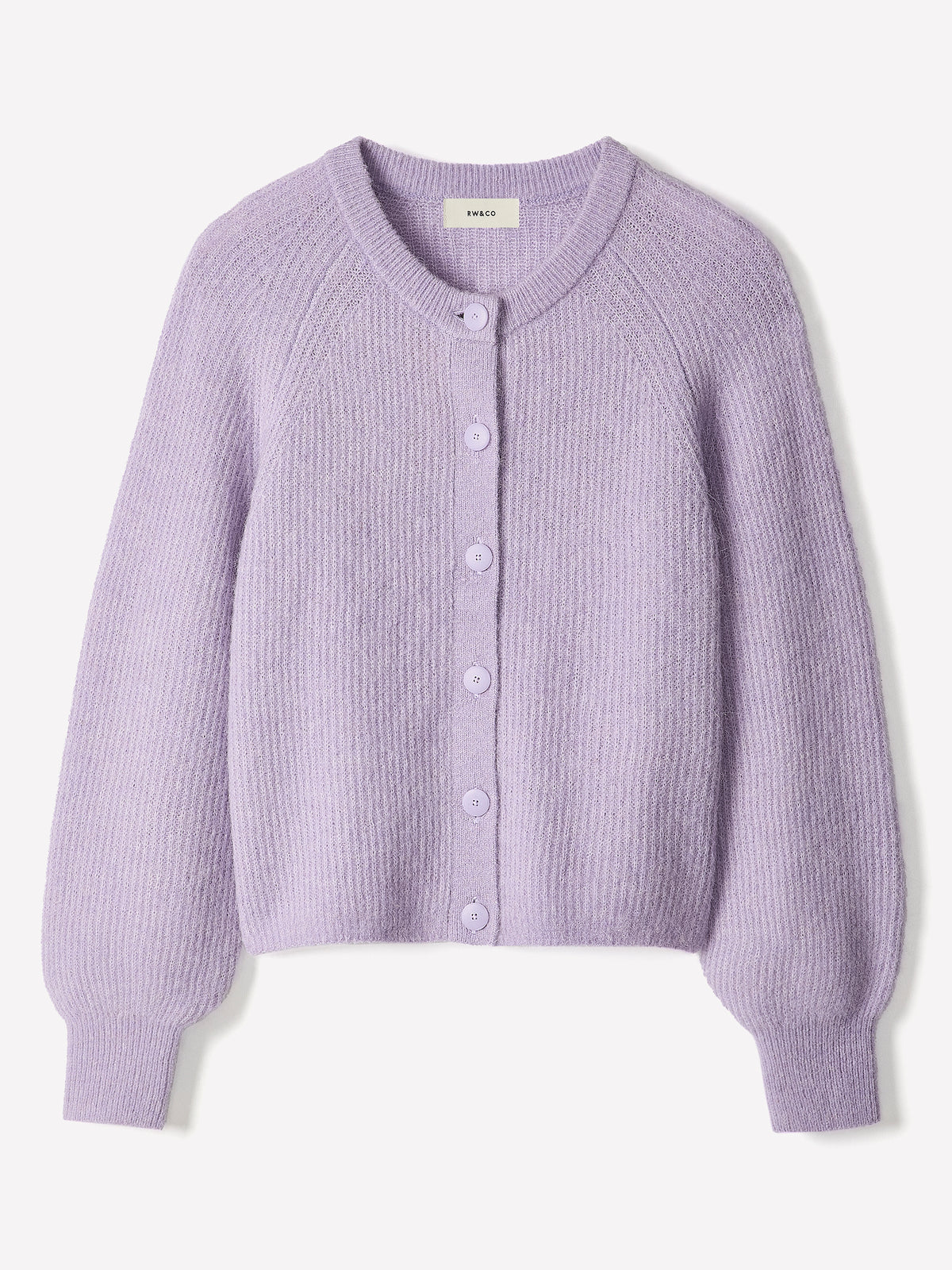 Wool-Blend Long-Sleeve Crew-Neck Cardigan
