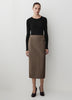 Plaid Straight Midi Skirt