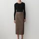 Plaid Straight Midi Skirt