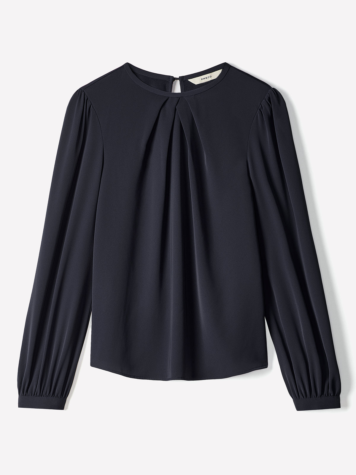 Woven Popover Blouse, Luxe Crepe, Long Sleeve