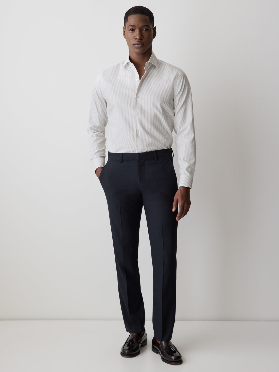 Men's Tailored-Fit Striped Cotton Dress Shirt – RW&CO
