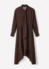 Woven Chiffon Asymmetric Hem Dress