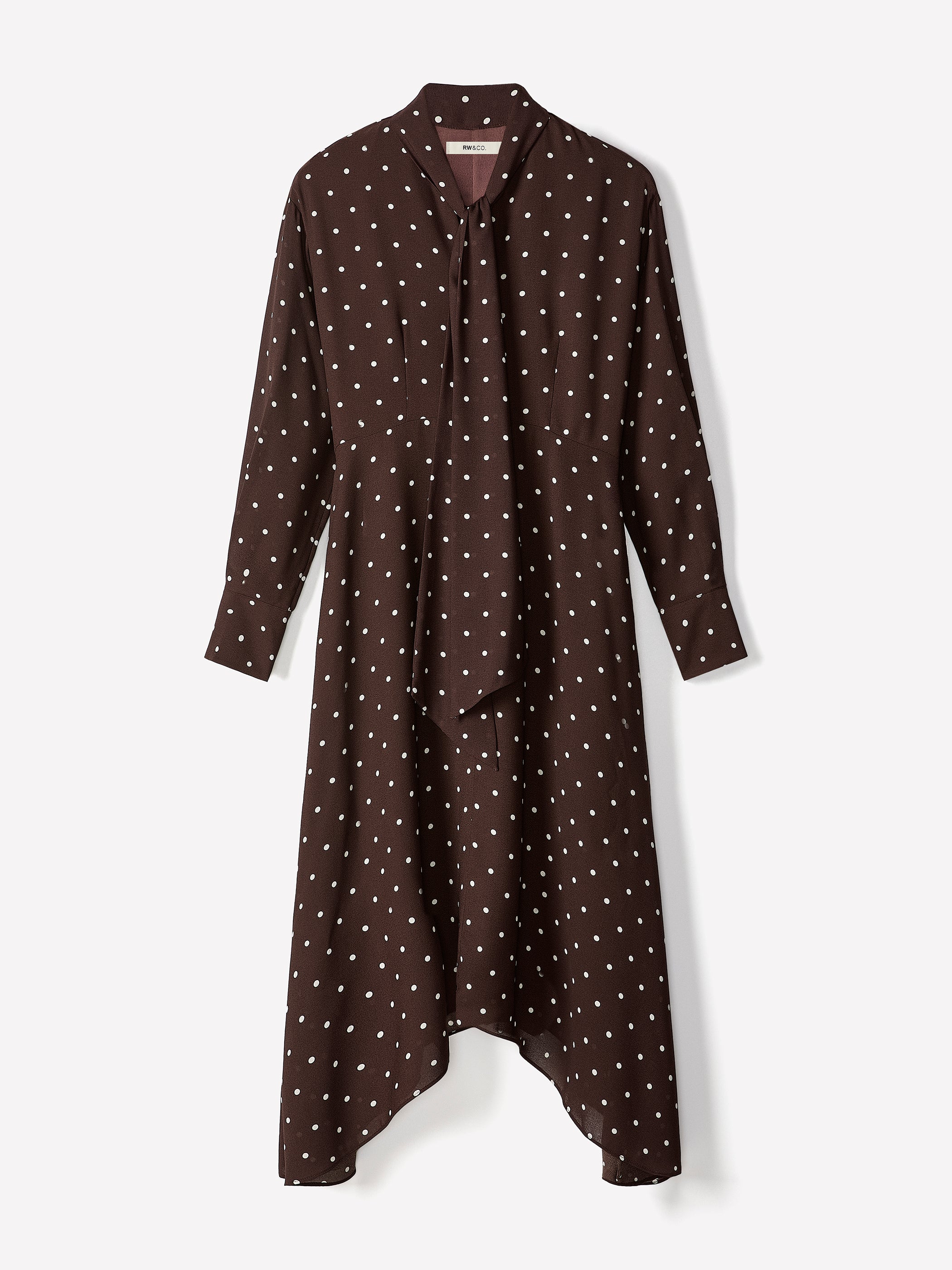 Woven Chiffon Asymmetric Hem Dress