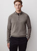 Long-Sleeve Half-Zip Mock-Neck Sweater