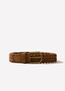 Men's Braided Genuine Suede Belt, 35mm Width