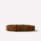 Men's Braided Genuine Suede Belt, 35mm Width