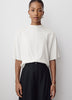 Short-Sleeve Mock-Neck Cape Blouse