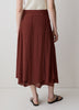 Mid-Rise Flare Midi Skirt