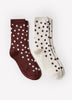 Crew Socks Cotton Blend Oversized Dot Pattern