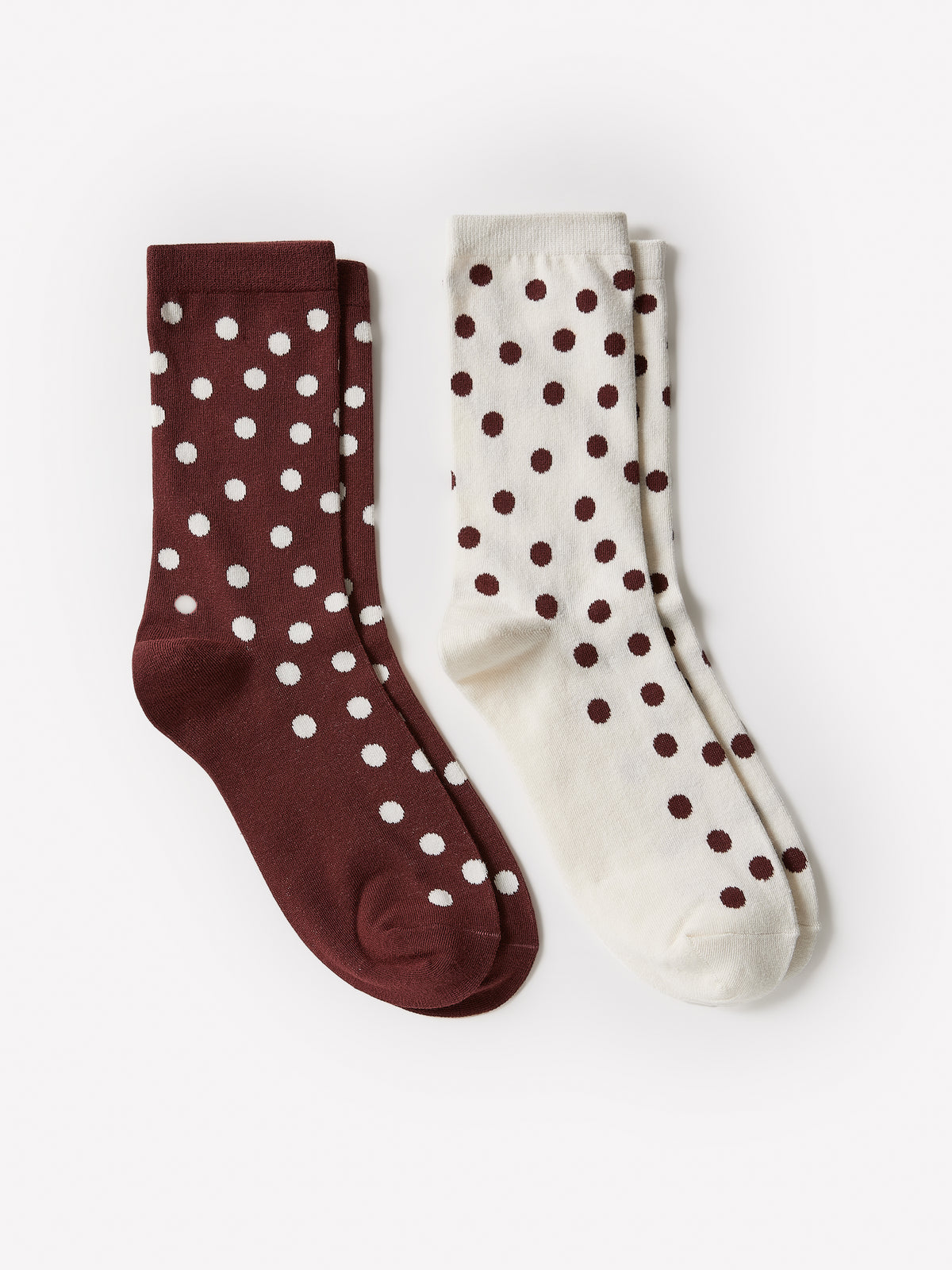 Crew Socks Cotton Blend Oversized Dot Pattern