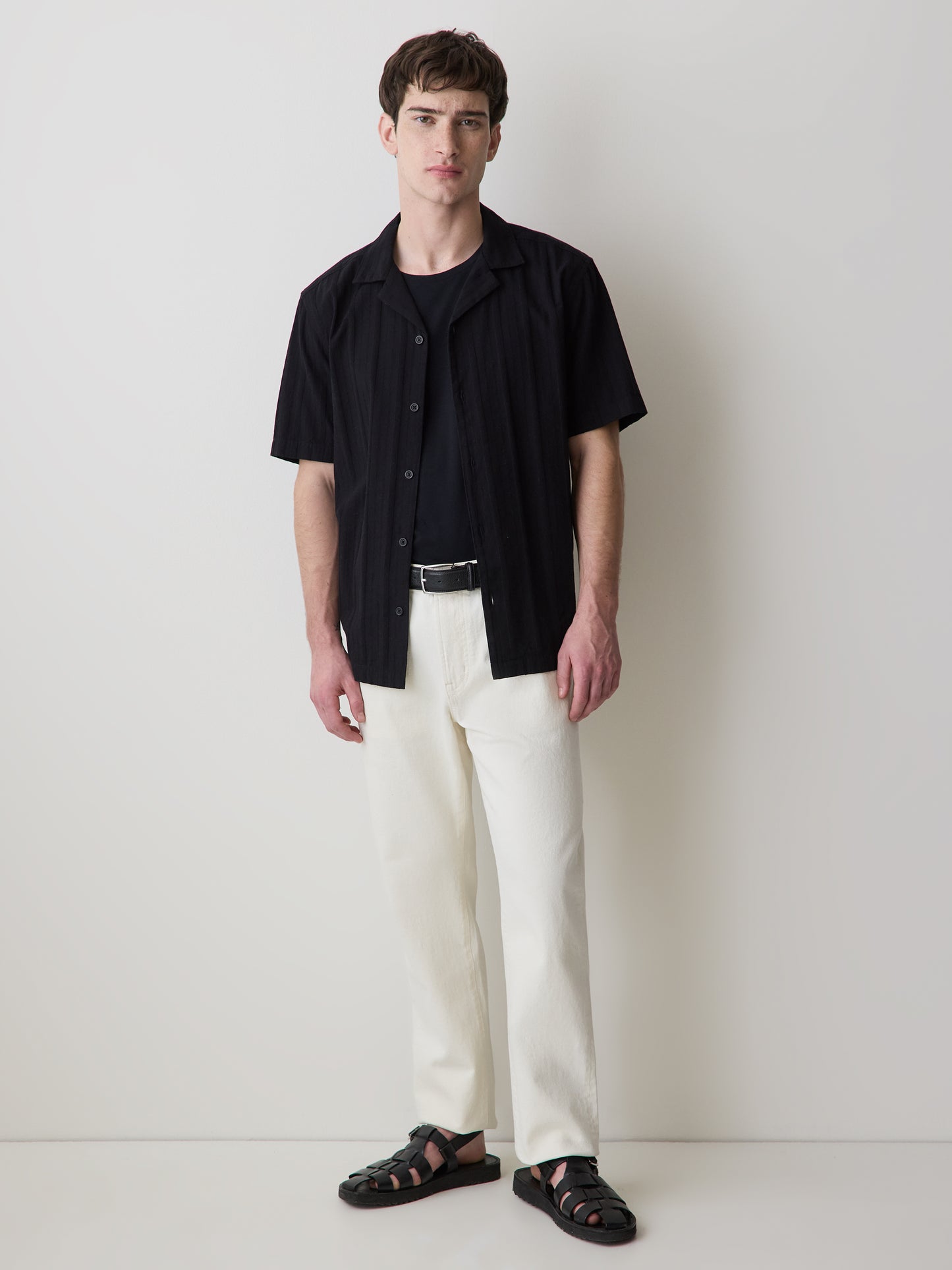 Short-Sleeve Shirt with Camp Collar