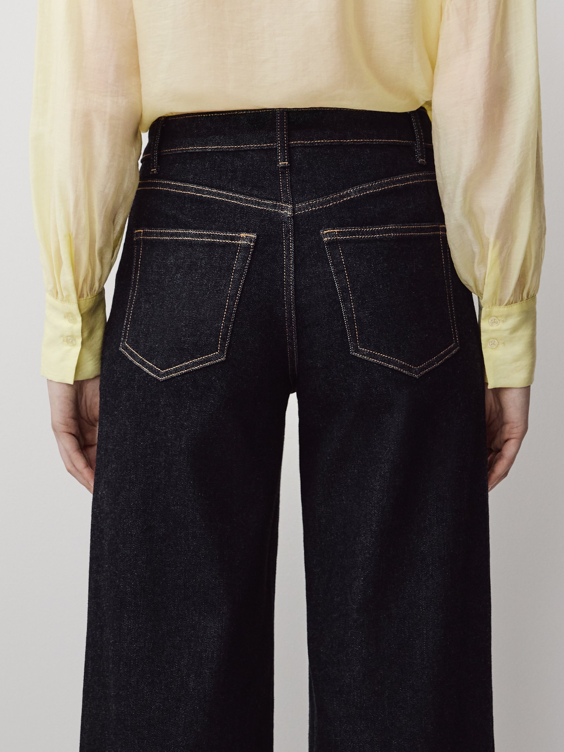 Dark-Wash High-Rise Ultra-Wide-Leg Jeans