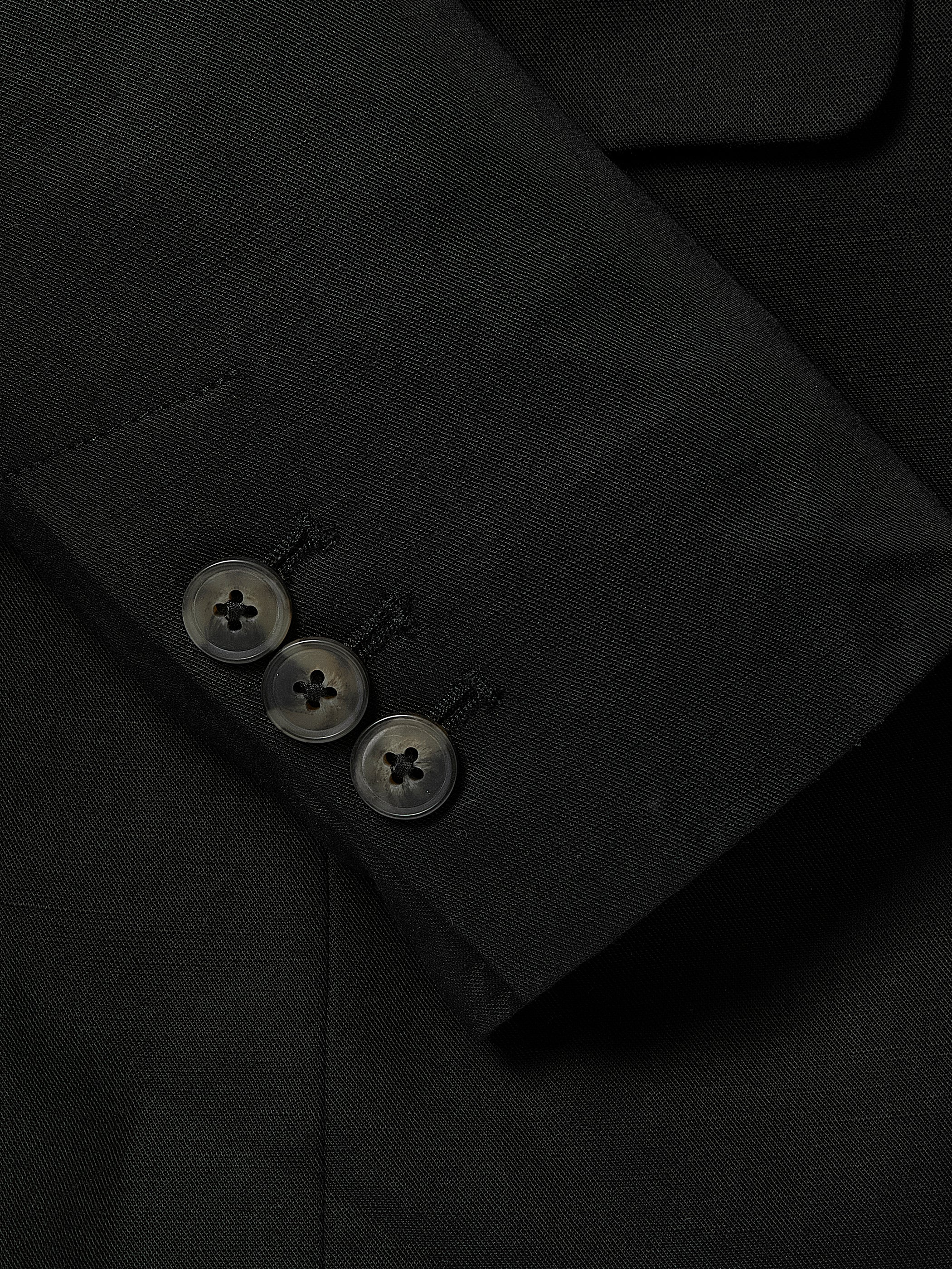 Linen-Blend Relaxed-Fit One-Button Blazer