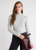Mock-Neck Sweater with Buttons on Sleeves