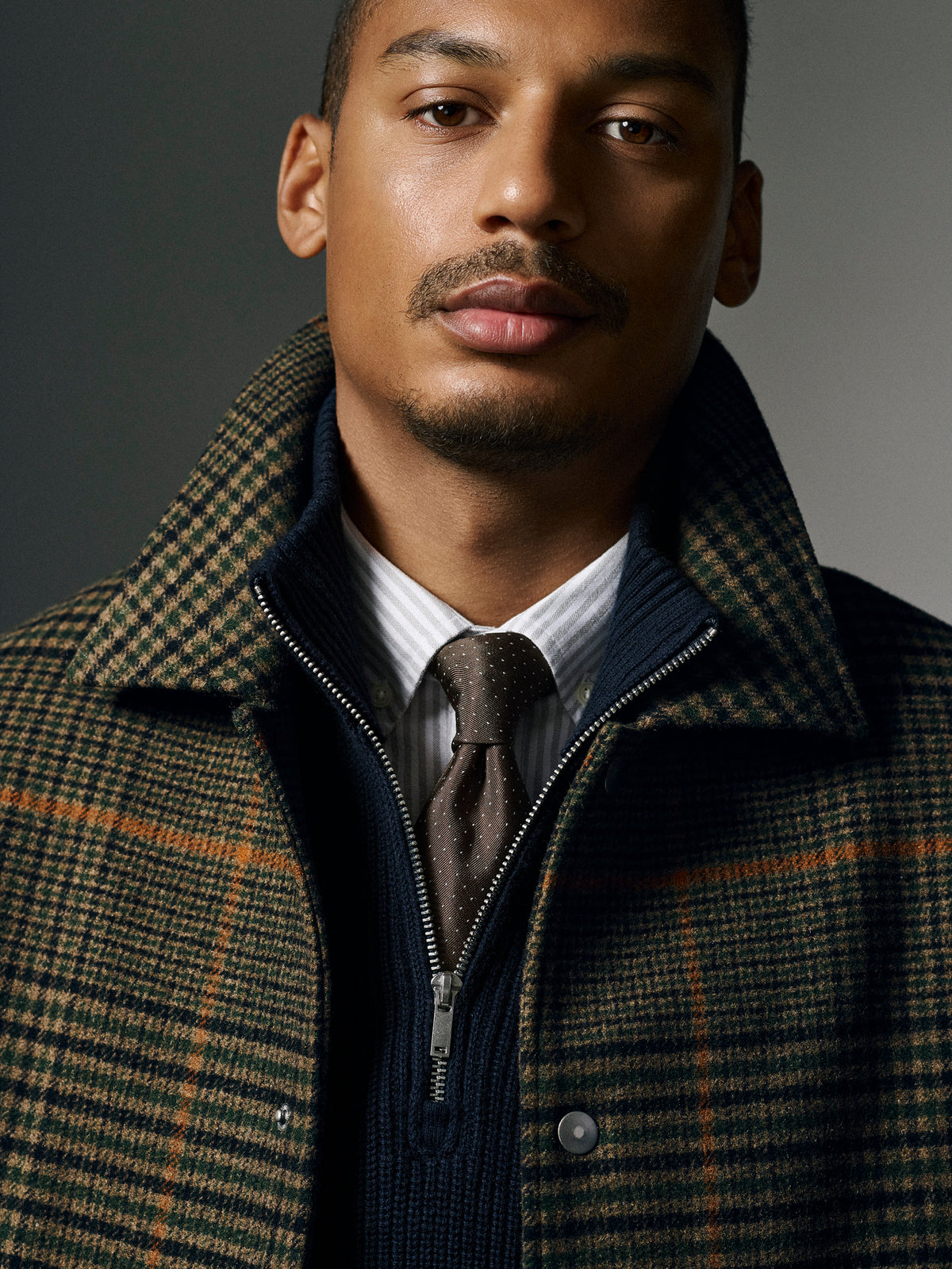 Plaid Wool-Blend Jacket