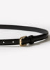 Slim Leather Belt with Square Buckle