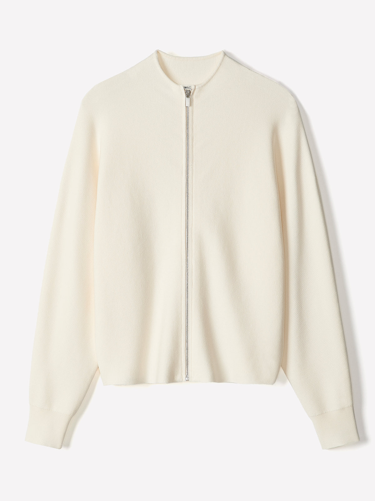 Long-Sleeve Mock-Neck Zipped Cardigan