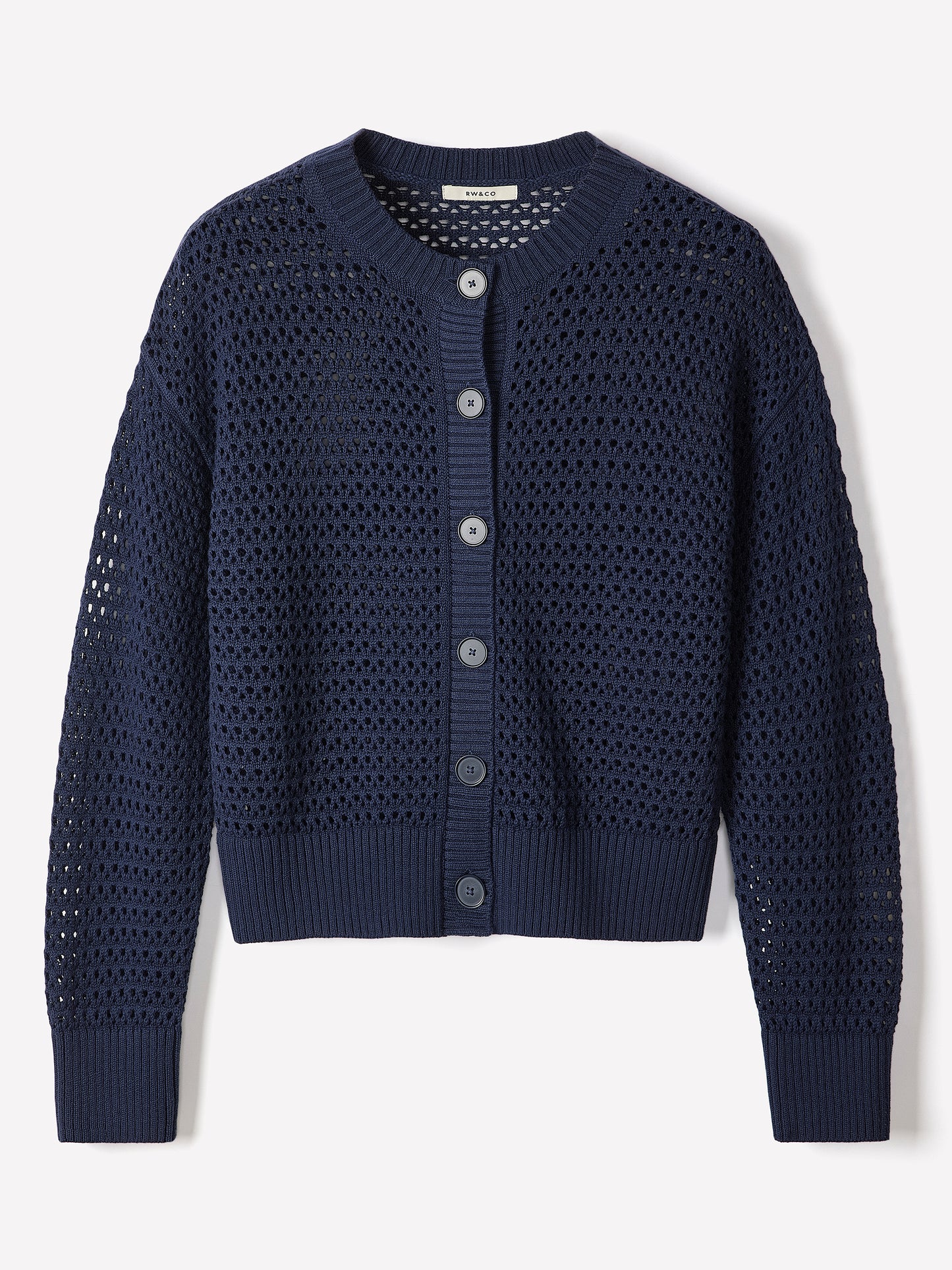 Long-Sleeve Open-Stitch Cardigan