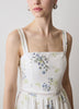 Sleeveless Square-Neck Linen-Blend Midi Dress