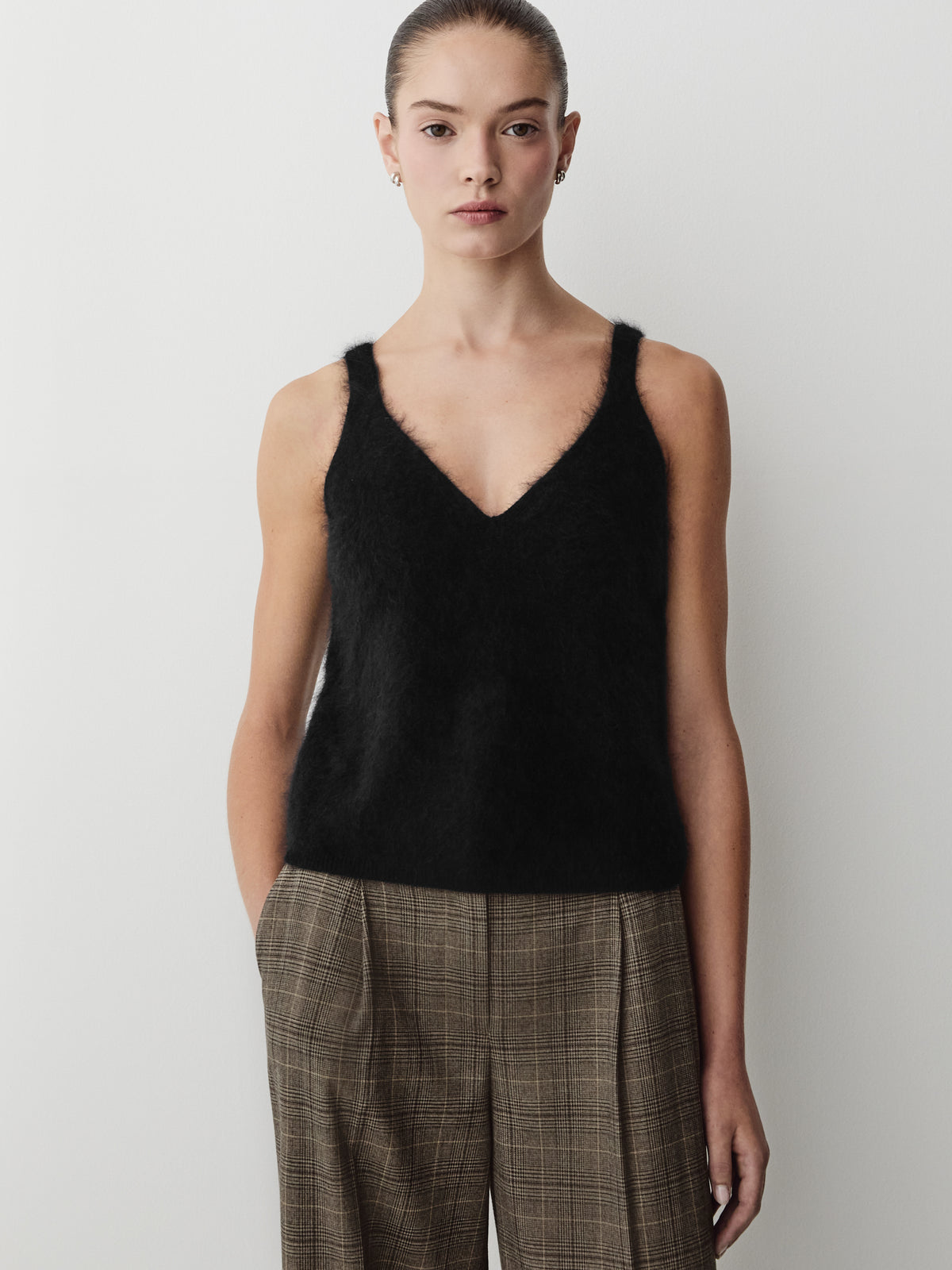 V-Neck Hairy Merino Tank