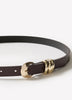 Slim Leather Belt with Sculptural Buckle