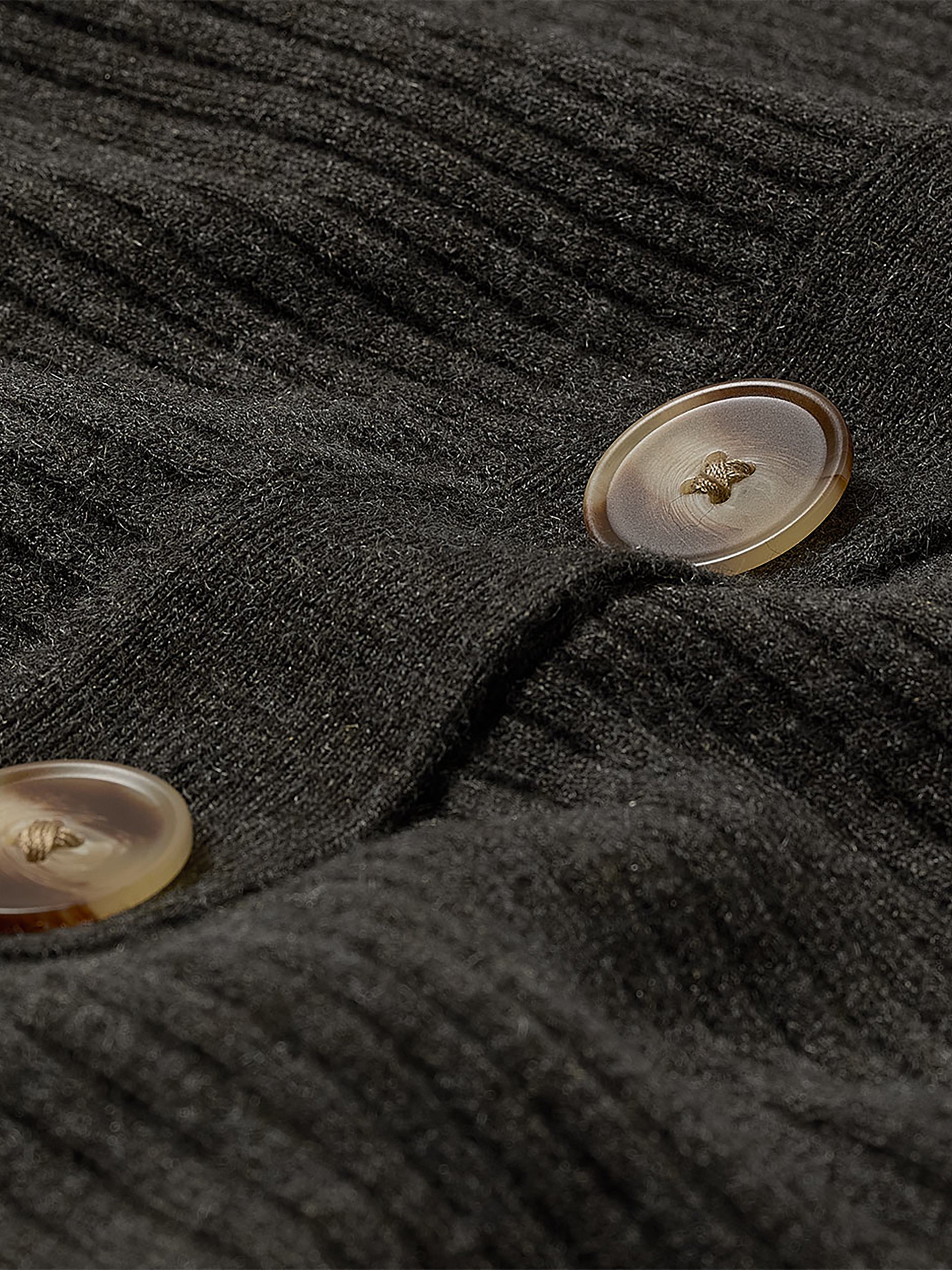 Cardigan Côtelé à Manches Longues Dolman et Col V