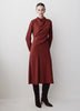 Woven Luxe Crepe Mock Neck Midi Dress