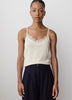 Merino-Wool V-Neck Cami with Lace Trim