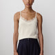 Merino-Wool V-Neck Cami with Lace Trim