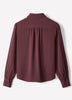 Silky Crepe Long-Sleeve Buttoned-Down Blouse