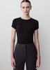 Short-Sleeve Crew-Neck Ribbed Basic Tee