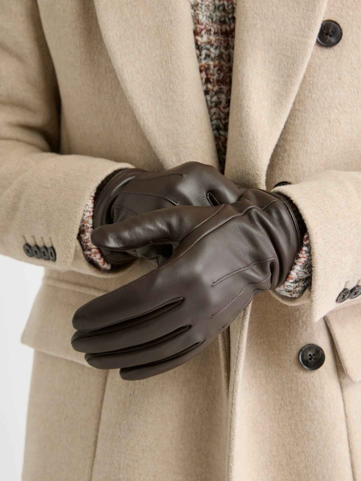Tech-Friendly Leather Gloves