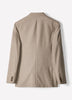 Woven Double Breasted Taupe Pinstripe Blazer