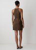 Woven Linen Blend Halter Dress