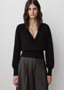 Crossover Pull Cotton Blend Sweater