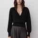 Crossover Pull Cotton Blend Sweater